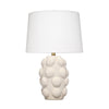 Lizy Accent Table Lamp | White Linen Shade | Bubble Ceramic Base 20"