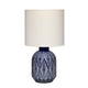 Hyla Accent Table Lamp | 17’’ | Cream Linen | Blue Geometric Ceramic BM334559