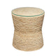 Grix Side End Table | 20" Tempered Glass Round Top, Braided Hourglass