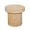 Tyl Side End Table | 22" | Round Top | Cylindrical Bamboo Base | Brown