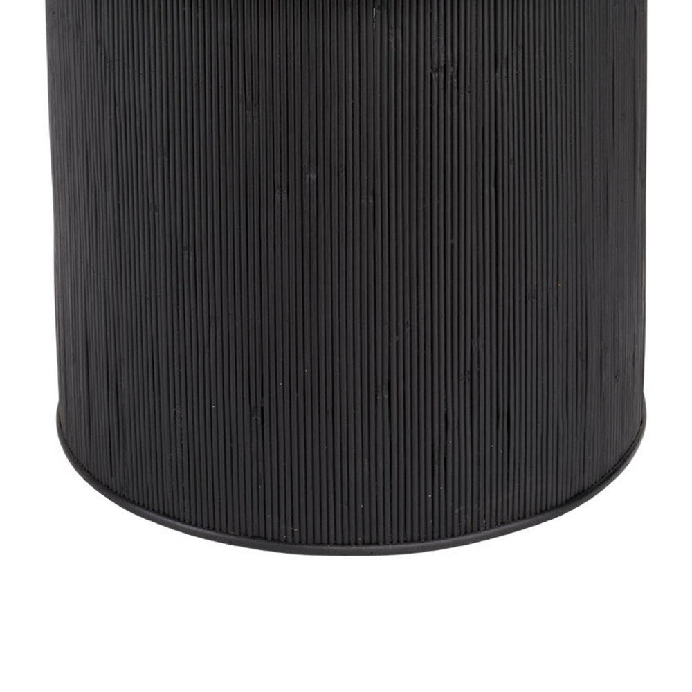 Tyl Side End Table | 22’’ | Round Top | Cylindrical Bamboo Base | Black BM334562