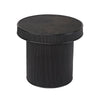 Tyl Side End Table | 22" | Round Top | Cylindrical Bamboo Base | Black