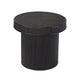 Tyl Side End Table | 22" | Round Top | Cylindrical Bamboo Base | Black