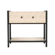 Caz Side Table 1 Drawer Black Iron Frame Faux Shagreen Leather 26’’ BM334563