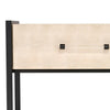 Caz Side Table 1 Drawer Black Iron Frame Faux Shagreen Leather 26’’ BM334563