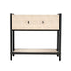 Caz Side Table, 1 Drawer, Black Iron Frame, Faux Shagreen Leather, 26"