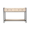 Caz Sofa Console Table | 2 Drawers | Black Frame | Faux Leather | 48’’ BM334564