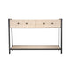 Caz Sofa Console Table | 2 Drawers | Black Frame | Faux Leather | 48’’ BM334564
