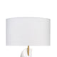 Koz Accent Table Lamp | Linen Shade | White Curved Sculpture 32’’ BM334565
