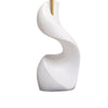 Koz Accent Table Lamp | Linen Shade | White Curved Sculpture 32’’ BM334565