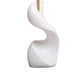 Koz Accent Table Lamp | Linen Shade | White Curved Sculpture 32’’ BM334565