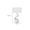 Koz Accent Table Lamp | Linen Shade | White Curved Sculpture 32’’ BM334565