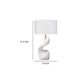 Koz Accent Table Lamp | Linen Shade | White Curved Sculpture 32’’ BM334565
