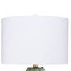 Aggy Accent Table Lamp | White Linen Shade | Green Glass Base 23’’