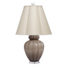 Aggy Accent Table Lamp | 23’’ | Linen Scallop Shade | Taupe Glass Base