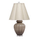 Aggy Accent Table Lamp | 23’’ | Linen Scallop Shade | Taupe Glass Base