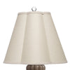 Aggy Accent Table Lamp | 23’’ | Linen Scallop Shade | Taupe Glass Base