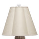 Aggy Accent Table Lamp | 23’’ | Linen Scallop Shade | Taupe Glass Base