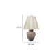 Aggy Accent Table Lamp | 23’’ | Linen Scallop Shade | Taupe Glass Base