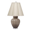 Aggy Accent Table Lamp | 23" | Linen Scallop Shade | Taupe Glass Base