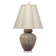 Aggy Accent Table Lamp | 23" | Linen Scallop Shade | Taupe Glass Base