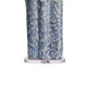Flix Accent Table Lamp | 28’’ | White Linen | Blue Scalloped Ceramic