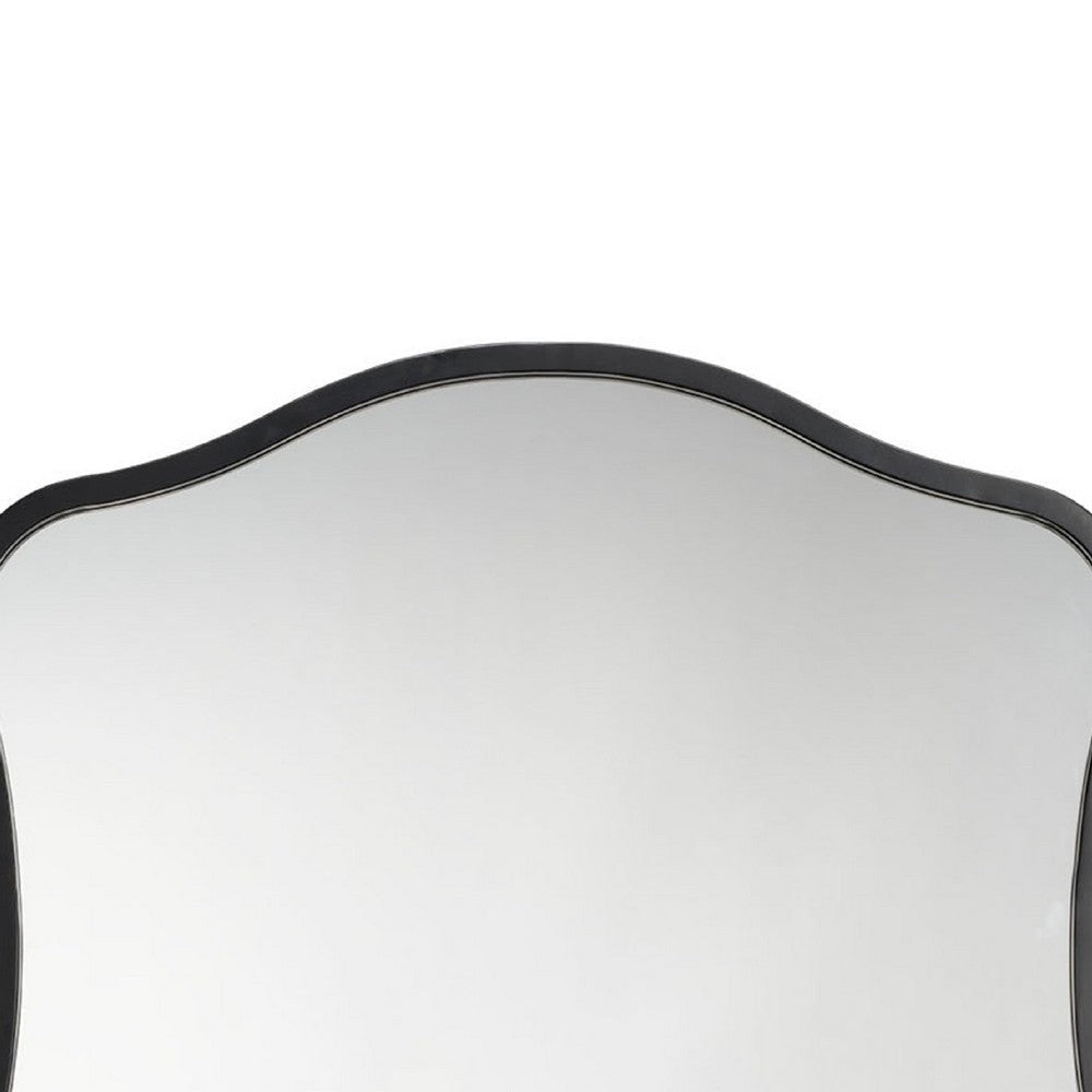 Ari Wall Mirror | 38’’ | Black Metal Wavy Frame | Hand Forged Iron