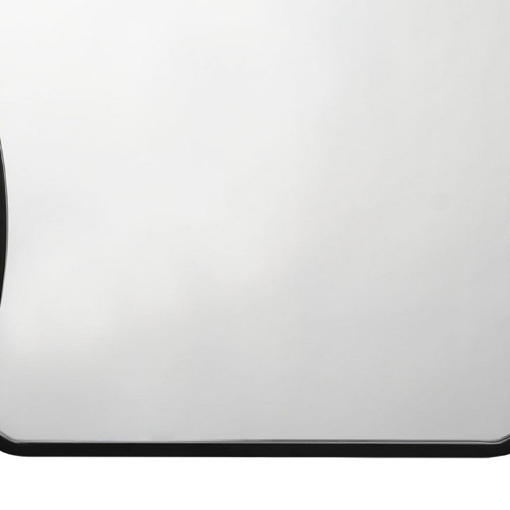 Ari Wall Mirror | 38’’ | Black Metal Wavy Frame | Hand Forged Iron