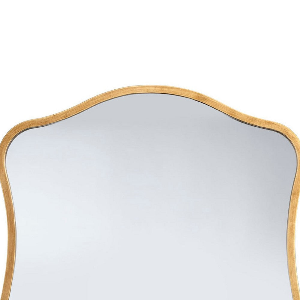 Ari Wall Mirror | 38’’ | Brass Metal Wavy Frame | Hand Forged Iron