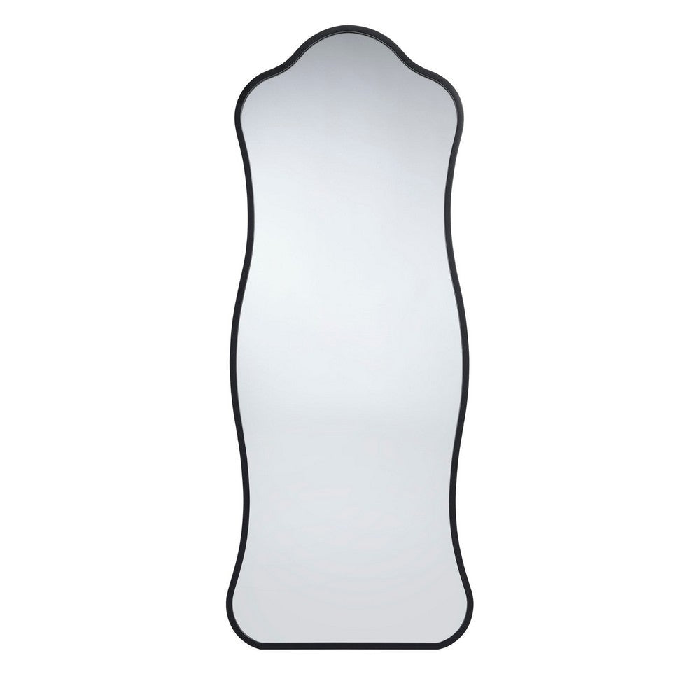 Ari Floor Mirror | 58’’ | Black Metal Wavy Frame | Hand Forged Iron