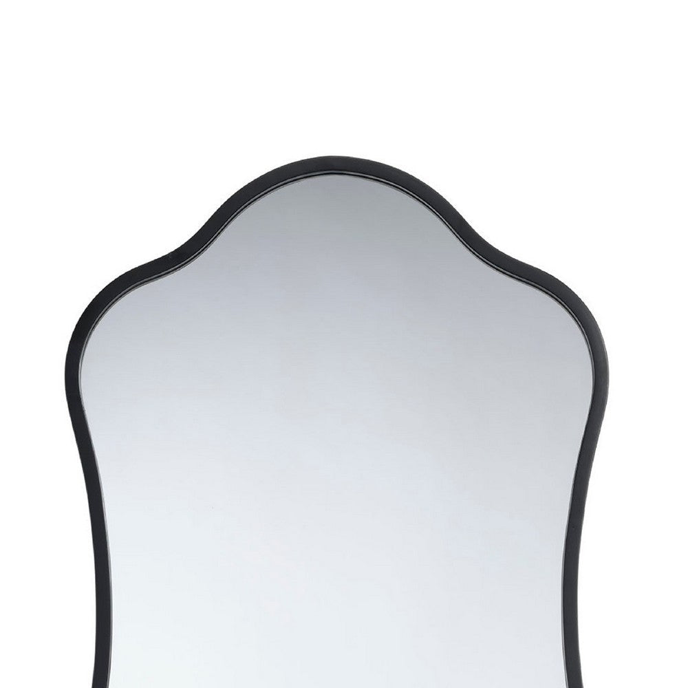 Ari Floor Mirror | 58’’ | Black Metal Wavy Frame | Hand Forged Iron