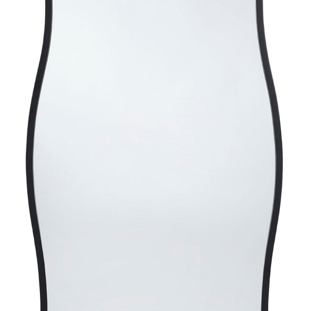 Ari Floor Mirror | 58’’ | Black Metal Wavy Frame | Hand Forged Iron