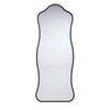 Ari Floor Mirror | 58" | Black Metal Wavy Frame | Hand Forged Iron