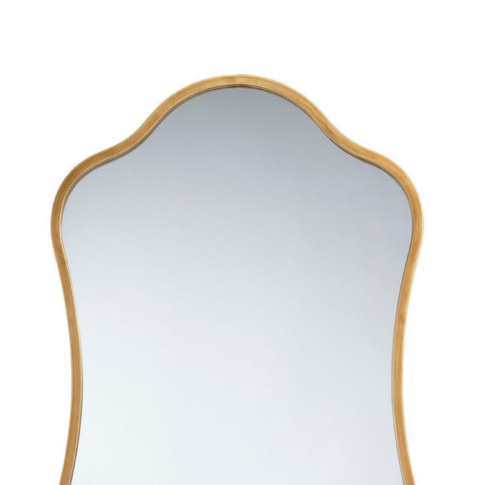 Ari Floor Mirror | 58’’ | Brass Metal Wavy Frame | Hand Forged Iron
