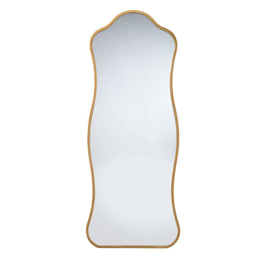 Ari Floor Mirror | 58" | Brass Metal Wavy Frame | Hand Forged Iron
