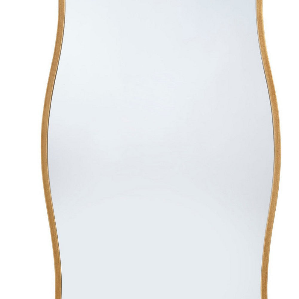 Ari Floor Mirror | 58’’ | Brass Metal Wavy Frame | Hand Forged Iron