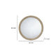 Riri Round Wall Mirror | 36’’ Brown Wood Frame | Non Beveled Frame BM334574