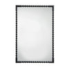 Perz Accent Wall Mirror | 24x36 Rectangular Beaded Frame | Forged Iron BM334575