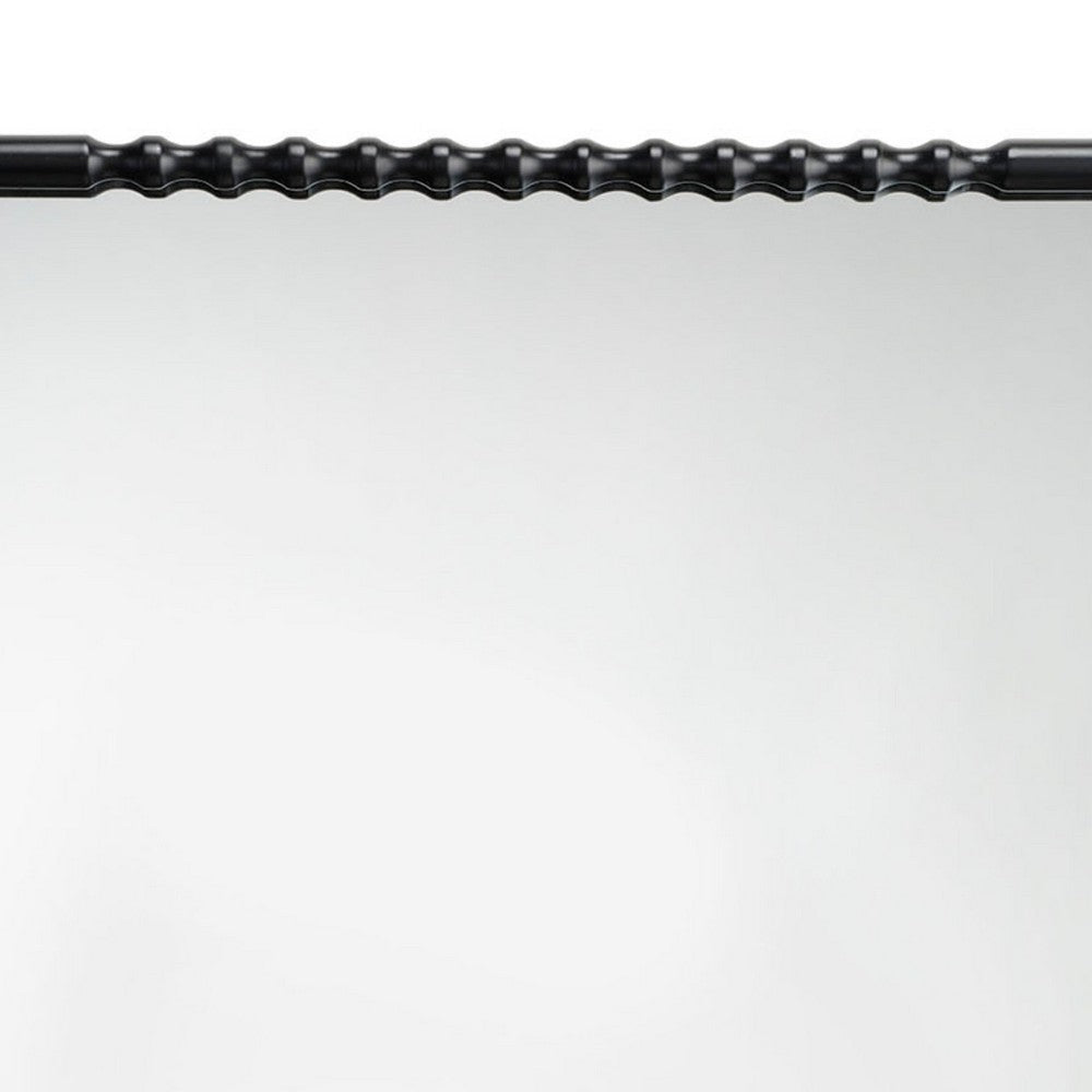 Perz Accent Wall Mirror | 24x36 Rectangular Beaded Frame | Forged Iron BM334575