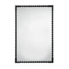 Perz Accent Wall Mirror | 24x36 Rectangular Beaded Frame | Forged Iron