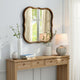 Deri Scalloped Wall Mirror | 31" Brown Frame | Non Beveled Edge
