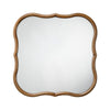 Deri Scalloped Wall Mirror | 31" Brown Frame | Non Beveled Edge
