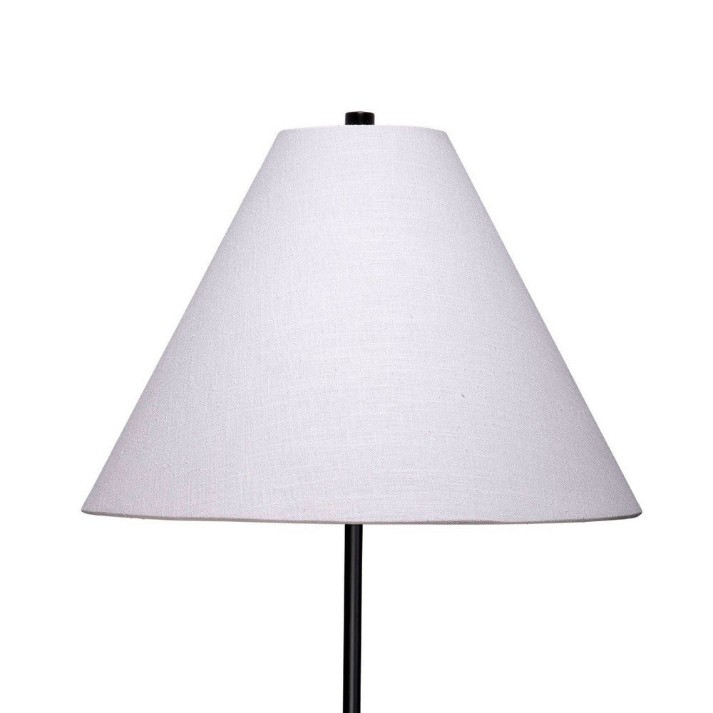 Hely Accent Table Lamp | Linen Cone Shade | Travertine Stone 28’’ BM334579