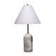 Hely Accent Table Lamp | Linen Cone Shade | Travertine Stone 28"