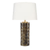 Wrix Accent Table Lamp | White Linen Shade | Ceramic Brown Base 29’’ BM334580