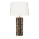 Wrix Accent Table Lamp | White Linen Shade | Ceramic Brown Base 29’’ BM334580