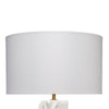 Sery Table Lamp | Linen Shade | Matte White Textured Ceramic 31’’ BM334581