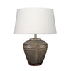Avo Accent Table Lamp | White Linen | Antique Ceramic Design 25’’ BM334582