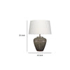 Avo Accent Table Lamp | White Linen | Antique Ceramic Design 25’’ BM334582