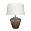 Avo Accent Table Lamp | White Linen | Antique Ceramic Design 25"